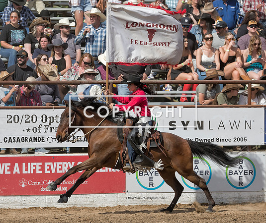 1 - Ellie - 2024 Clovis Rodeo Saturday Perf Longhorn Flag