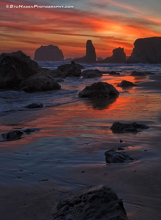 Sunset On Bandon Beach