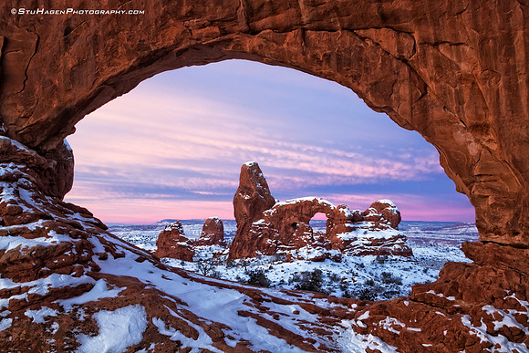First Light At North Window Arch